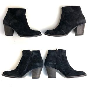 6 Paul Green Black Suede Heeled Bootie. EUC!
